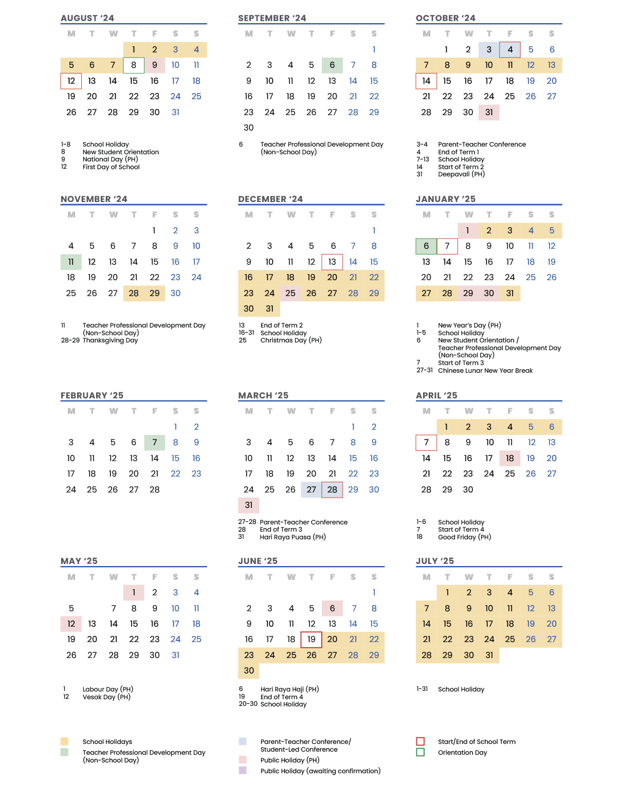 20240219-XAA Academic Calendar 2024-2025